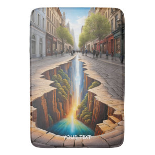 Tapis De Bain Ville d'illusion Optique Vigoureuse Imaginaire