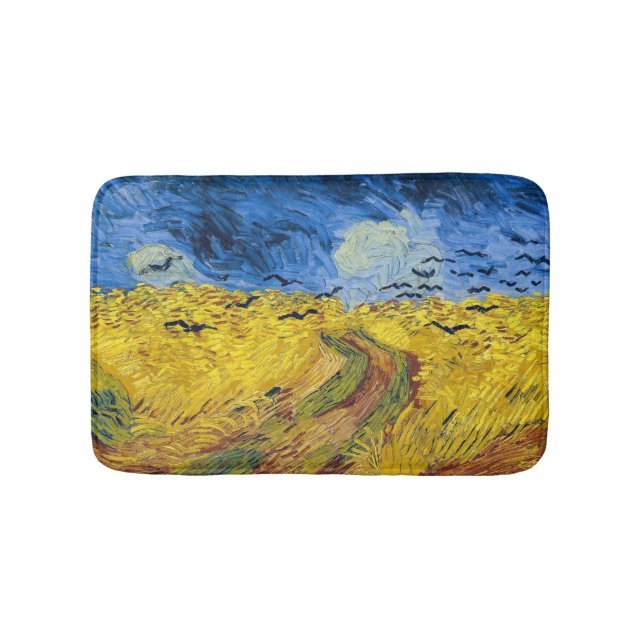 Tapis De Bain Vincent van Gogh - Champ de blé aux corbeaux (Devant)