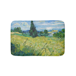 Tapis De Bain Vincent van Gogh - Champ de blé vert avec Cypress