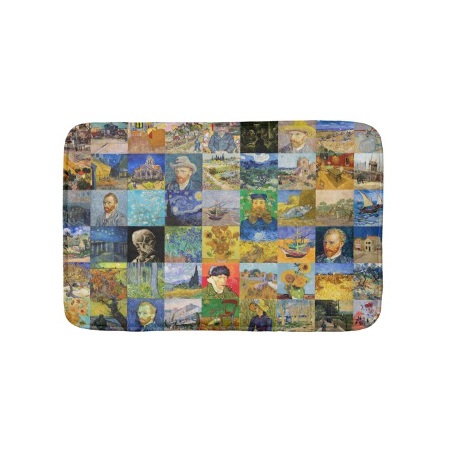 Tapis De Bain Vincent van Gogh - chefs-d'oeuvre Mosaic Patchwork (Devant)