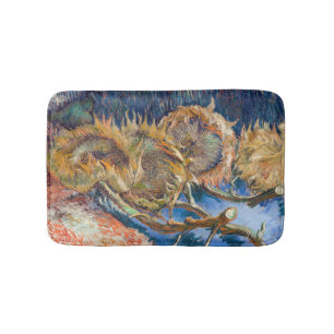 Tapis De Bain Vincent van Gogh - Fleurs de soleil coupées en qua