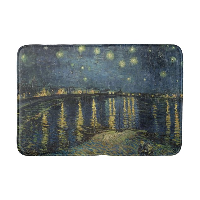Tapis De Bain Vincent van Gogh | Nuit étoilée sur le Rhône (Devant)
