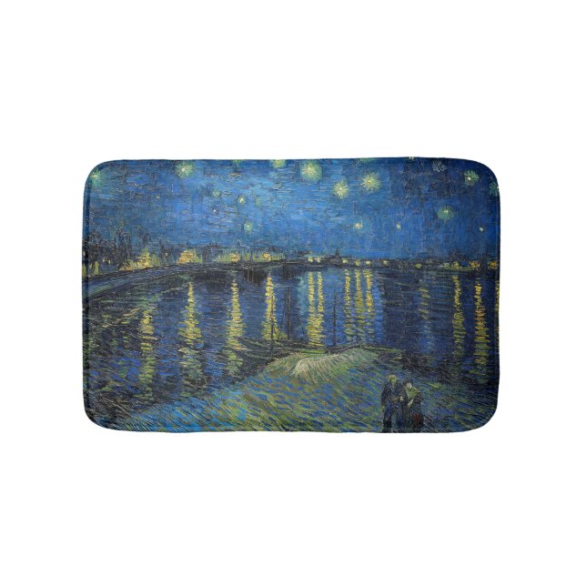 Tapis De Bain Vincent van Gogh - Nuit étoilée sur le Rhône (Devant)