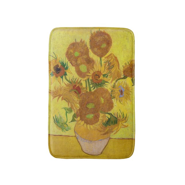 Tapis De Bain Vincent van Gogh - Vase avec quinze tournesols (Devant (Vertical))