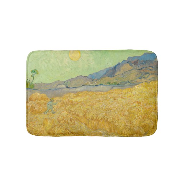 Tapis De Bain Vincent van Gogh - Wheatfield avec une Faucheuse (Devant)