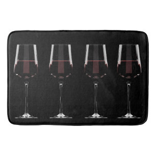 Tapis De Bain Vins avec vin rouge sur noir