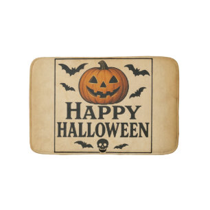 Tapis De Bain Vintage/classique Happy Halloween jack-o-lantern