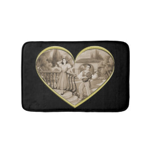 Tapis De Bain Vintage couple Romance, homme et femme amour
