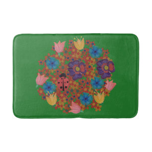 Tapis De Bain vintage fleurs rustiques motif