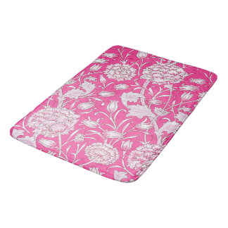 Tapis De Bain Vintage Floral tendance rose et blanc