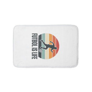 Tapis De Bain Vintage Futbol Est La Vie Conception De T-Shirt De