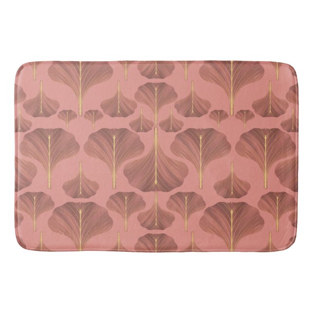 Tapis De Bain Vintage Ginkgo Pink Floral (Devant)