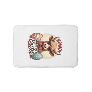 Tapis De Bain Vintage Howdy Chérie Pâques Vache Highland Mignon