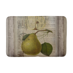 Tapis De Bain vintage moderne Botanique Imprimer poire de fruit