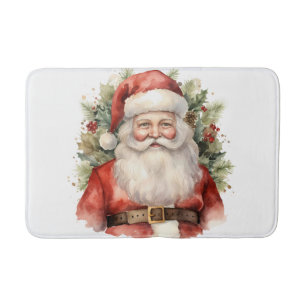 Tapis De Bain Vintage Noël Père Noël Souriant