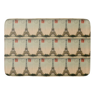 Tapis De Bain Vintage Paris Chic Tour Eiffel