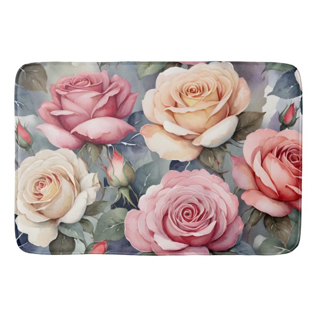 Tapis De Bain Vintage roses (Devant)