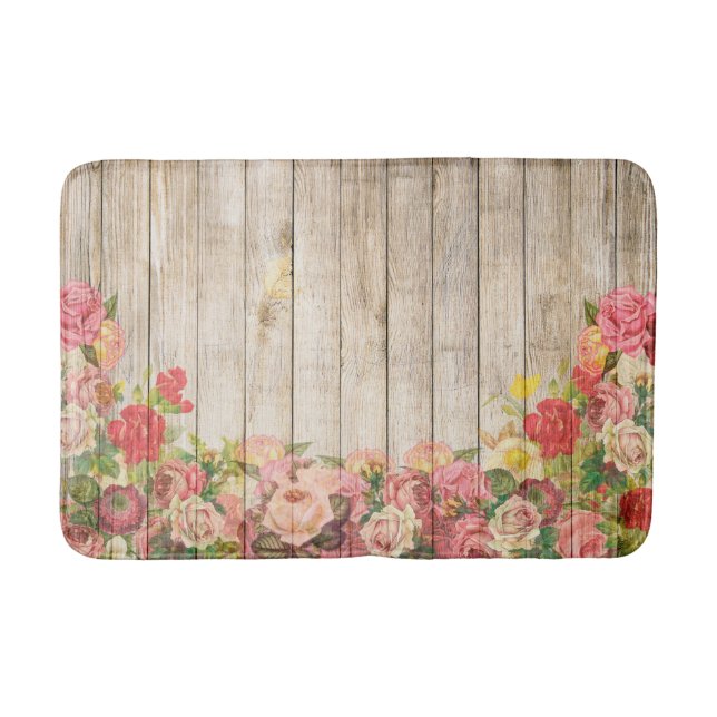 Tapis De Bain Vintage Russe Romantique Rose Bois (Devant)