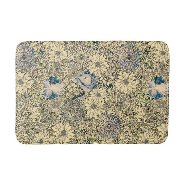 Tapis De Bain Vintage Sepia Floral (Devant)