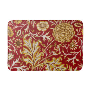 Tapis De Bain Vintage William Morris Cherwell Rouge Floral Art