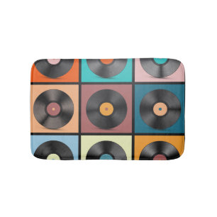 Tapis De Bain Vinyl records : retro LP set.