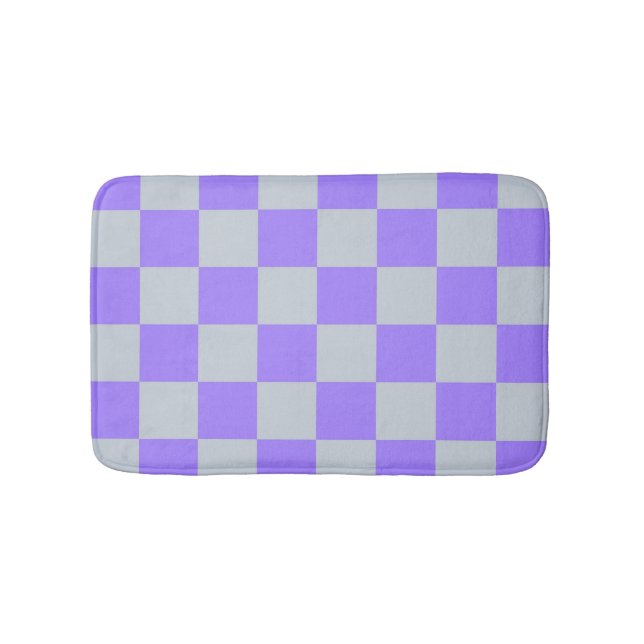 Tapis De Bain Violet À damiers En vichy Motif (Devant)