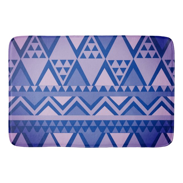 Tapis De Bain Violet Motif d'art tribal simple (Devant)