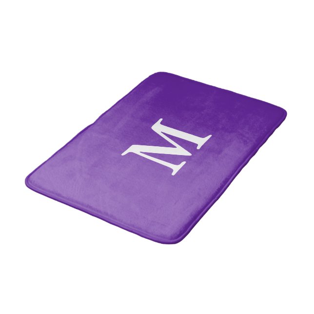 Tapis De Bain Violet pourpre monogrammé (Angle)