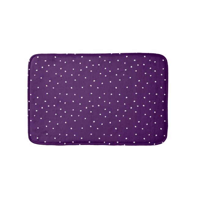 Tapis De Bain Violet prune Mignon Points Dispersés (Devant)