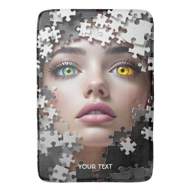Tapis De Bain Visage de fille de puzzle fantaisie mignon  (devant Vertical)