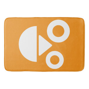 Tapis De Bain Visage de jeu minimaliste drôle orange