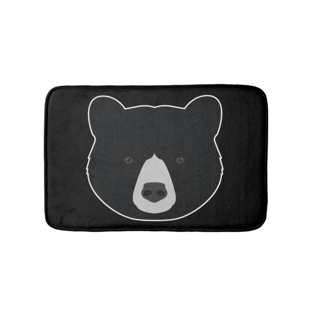 Tapis De Bain Visage d'ours noir (Devant)