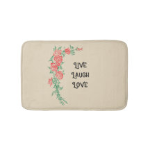 Tapis de bain vivant de motif de rose d'amour de
