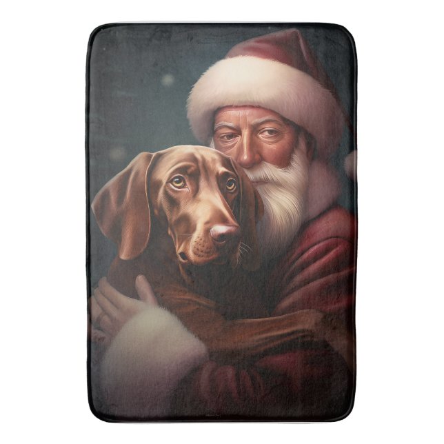 Tapis De Bain Vizsla avec Noël Festif du Père Noël (devant Vertical)