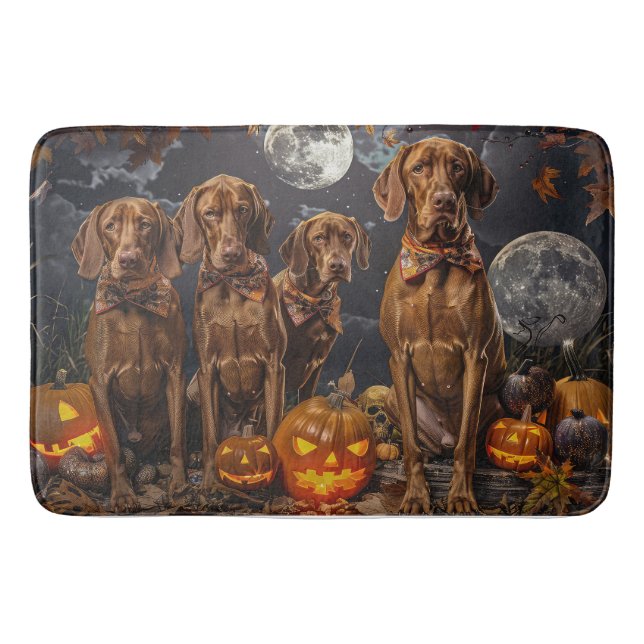 Tapis De Bain Vizsla Halloween Épouvantable (Devant)