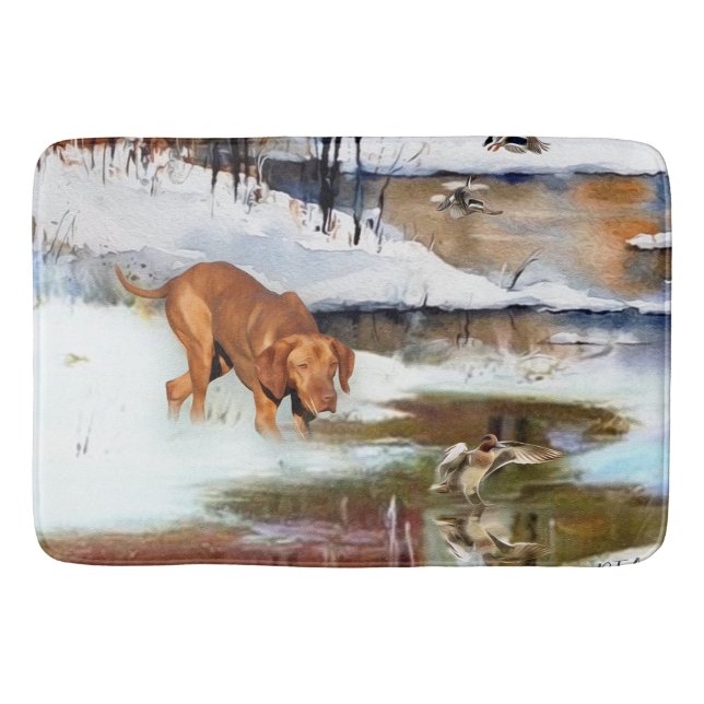 Tapis De Bain Vizsla hongroise, canards de chasse en hiver (Devant)
