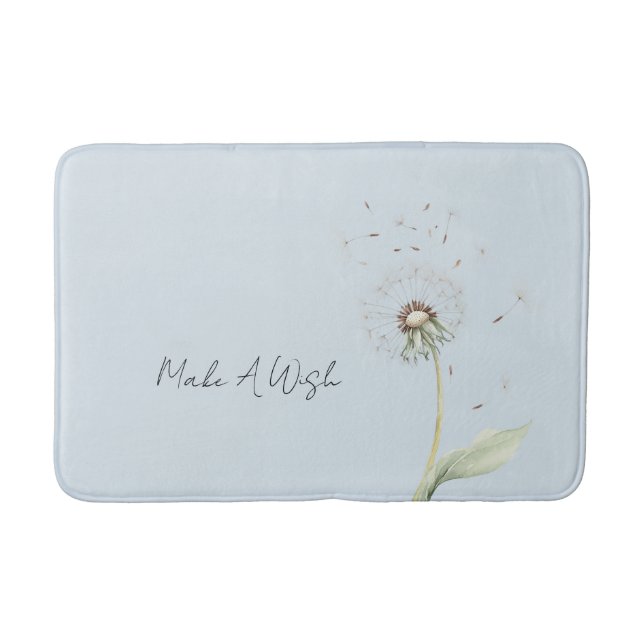 Tapis De Bain Vœu de Fleur de Pissenlit Bleu (Devant)