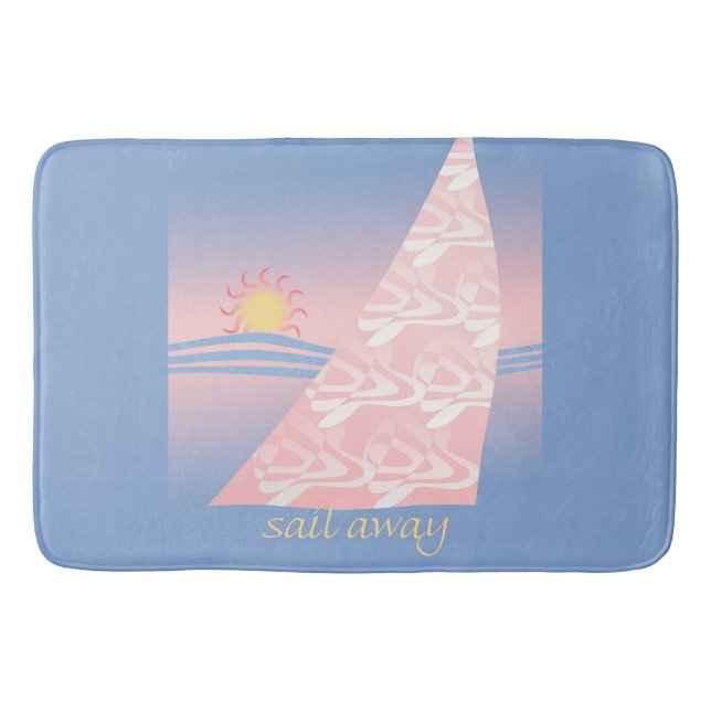 Tapis De Bain Voilier rose et bleu (Devant)