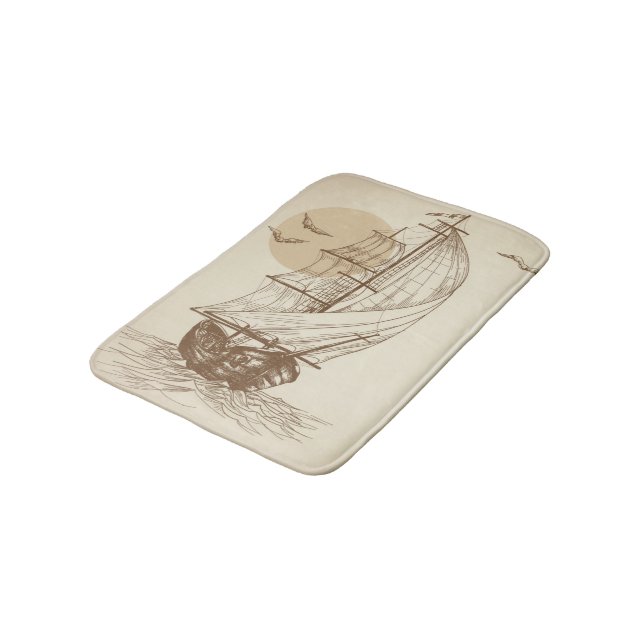 Tapis De Bain Voilier vintage (Angle)