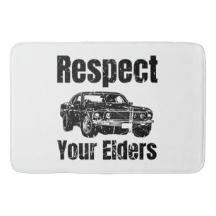 Tapis De Bain Voiture amusante - Respect Vintage Vos Aînés Class