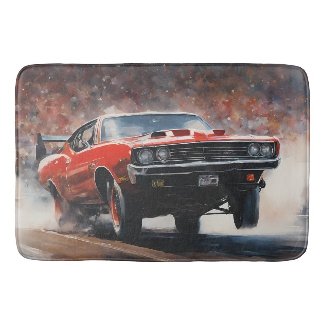 Tapis De Bain Voiture rouge Vintage (Devant)