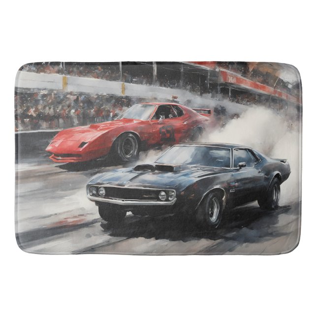 Tapis De Bain Voitures Red & Black Muscle (Devant)