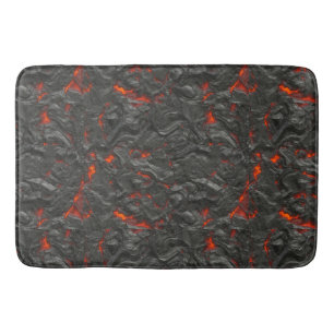 Tapis De Bain Volcan de lave molle noir et rouge