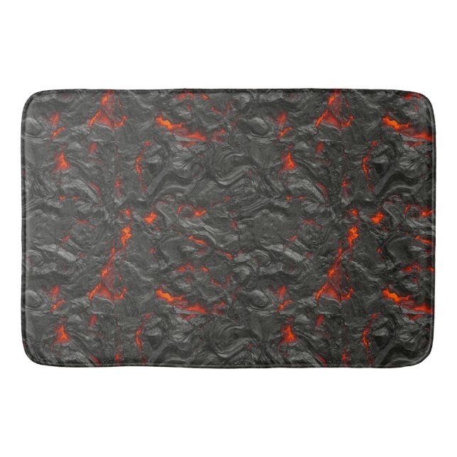 Tapis De Bain Volcan de lave molle noir et rouge (Devant)