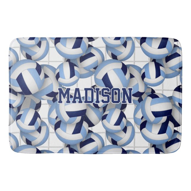 Tapis De Bain Volleyballs motif w net bkgrd marine lt bleu (Devant)