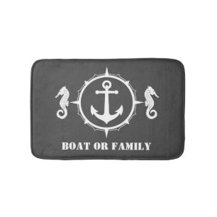 Tapis De Bain Votre bateau ou votre nom de famille Ancre Cheval
