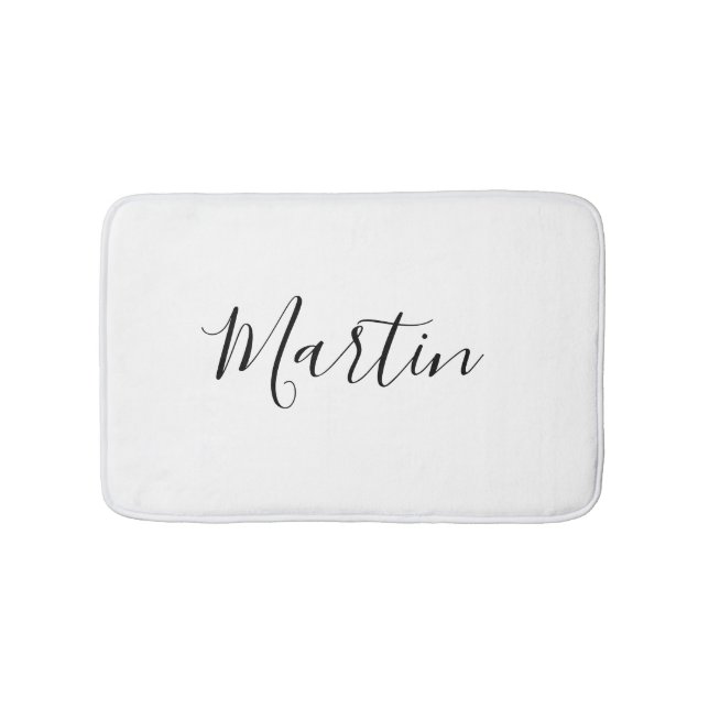 Tapis De Bain Votre nom | Écriture élégante (Devant)