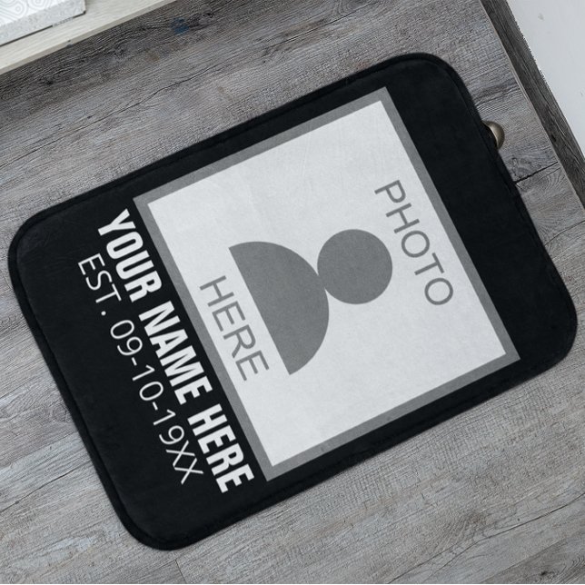 Tapis De Bain Votre photo ici Nom et âge (Créateur téléchargé)