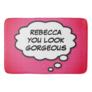 Tapis De Bain VOUS ÊTES SUPERBE Personnalisé Fun Rose