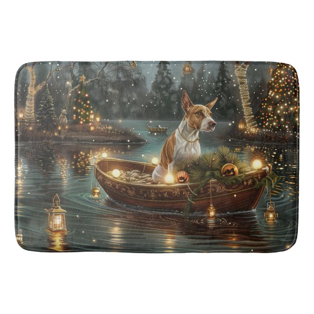 Tapis De Bain Voyage de fête de Noël de Bull Terrier (Devant)